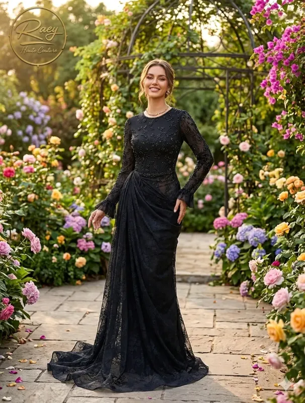 Black soirée gown