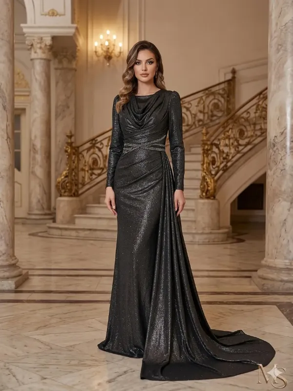 Black soirée gown