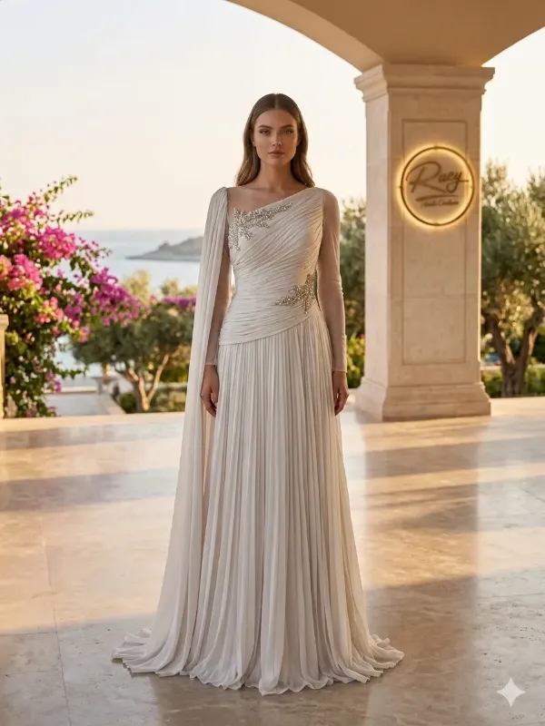 Nude soirée gown