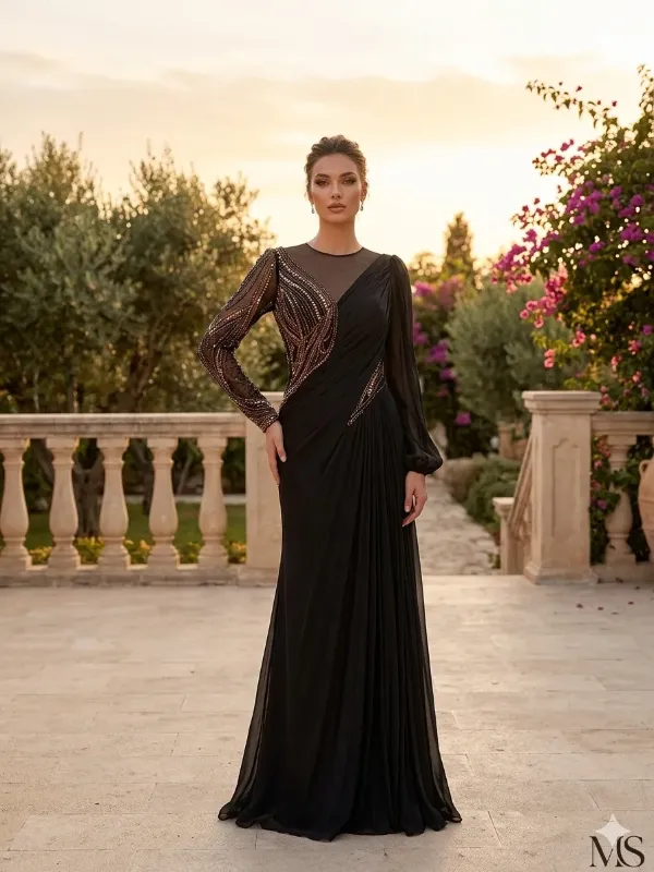 Black soirée gown
