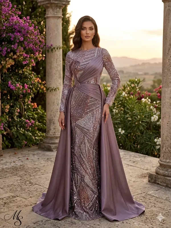 Pink soirée gown