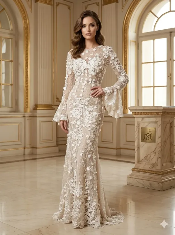 Ivory soirée gown
