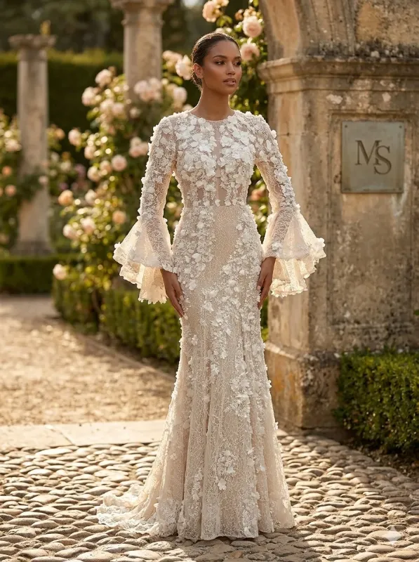 Beige soirée gown