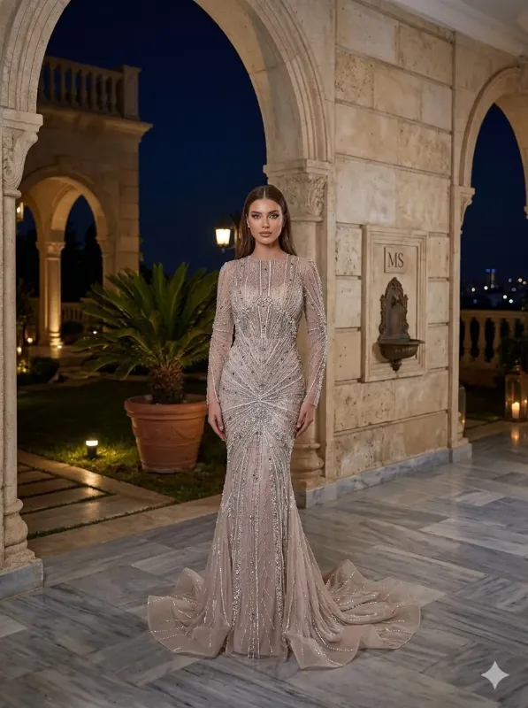 Black soirée gown