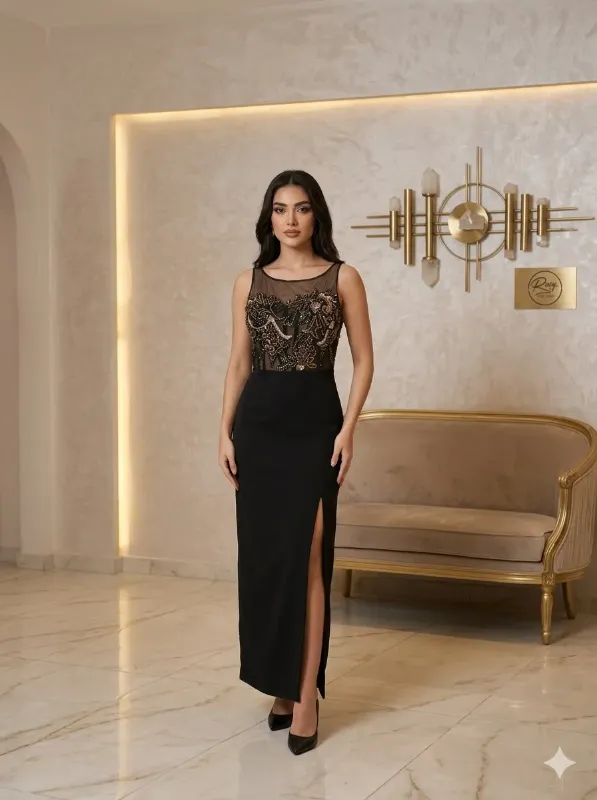 Black soirée gown