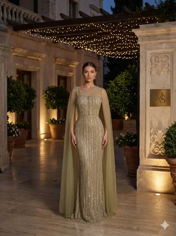 Black soirée gown