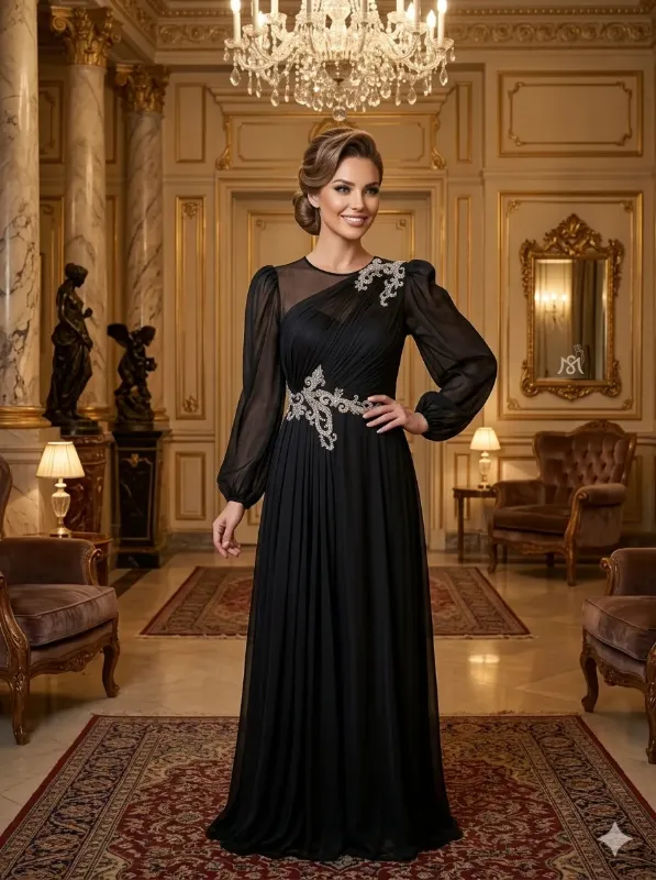 Black soirée gown