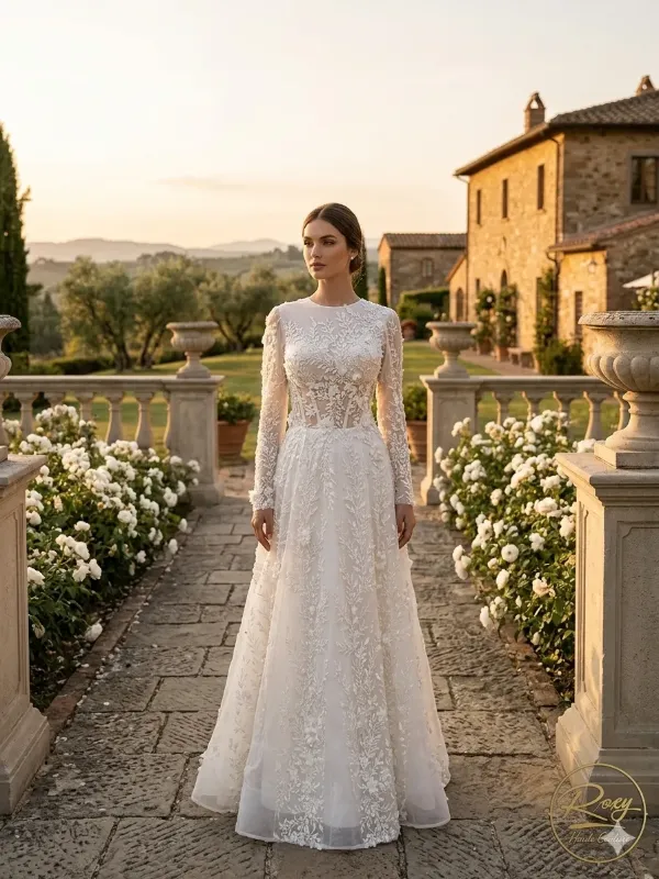 Silver soirée gown