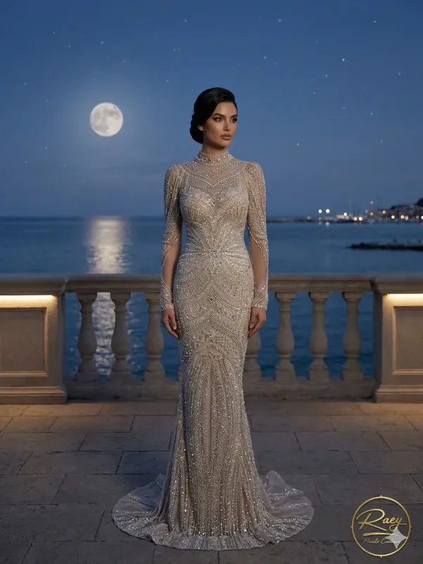 Grey soirée gown