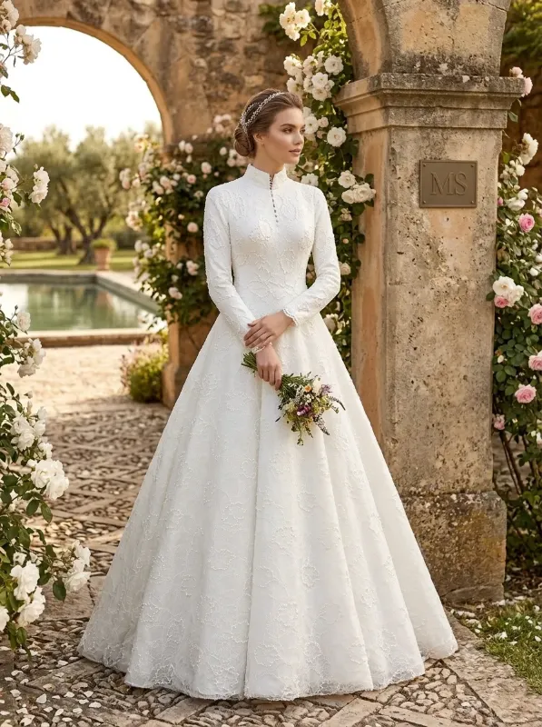 White wedding gown