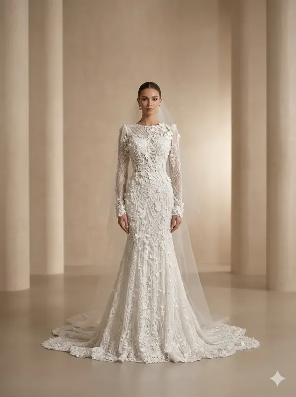 White wedding gown