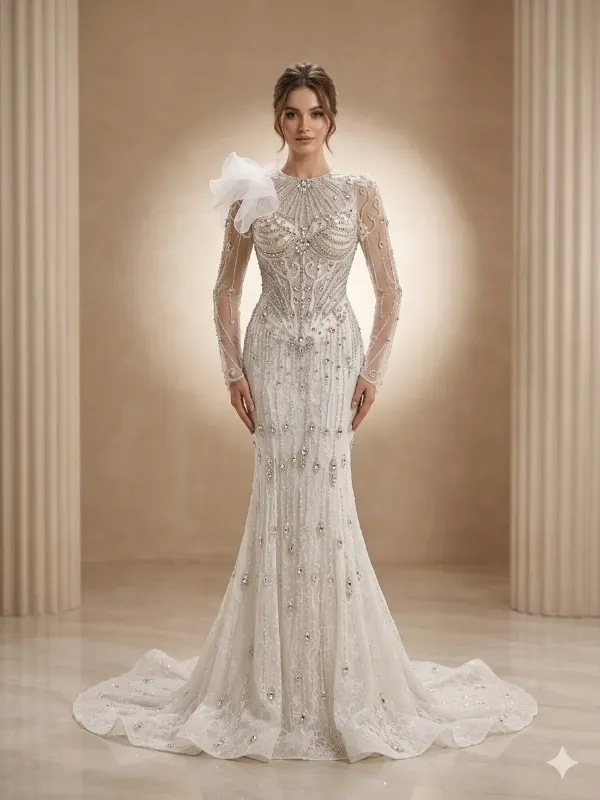 Ivory wedding gown