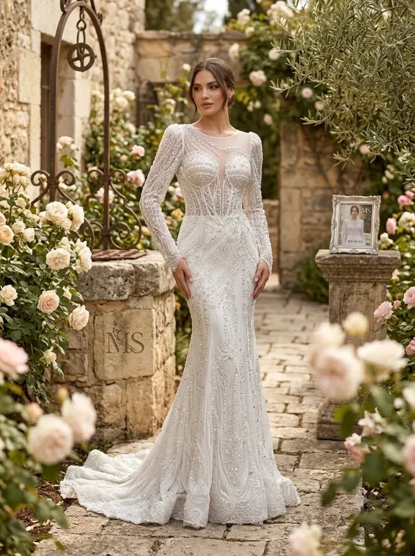 White wedding gown