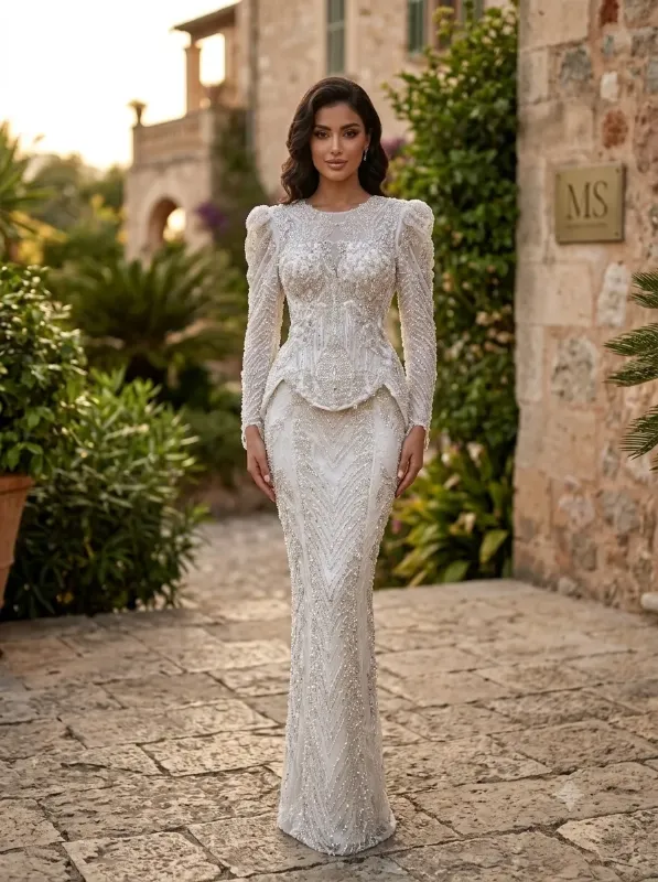 White wedding gown