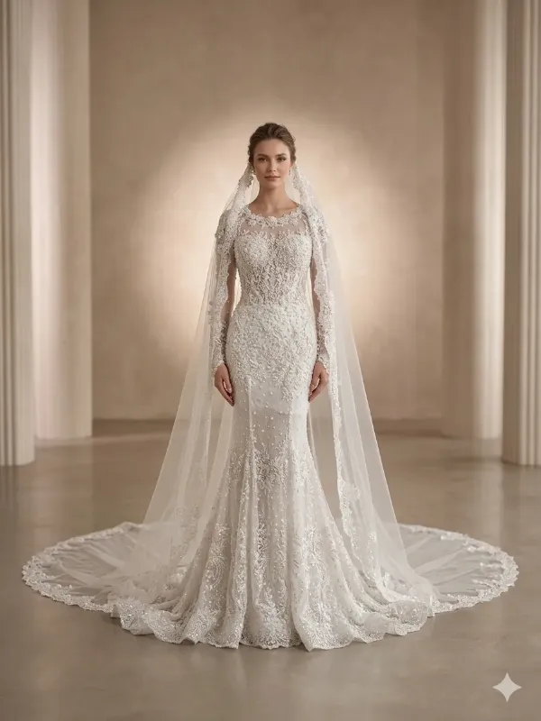 White wedding gown