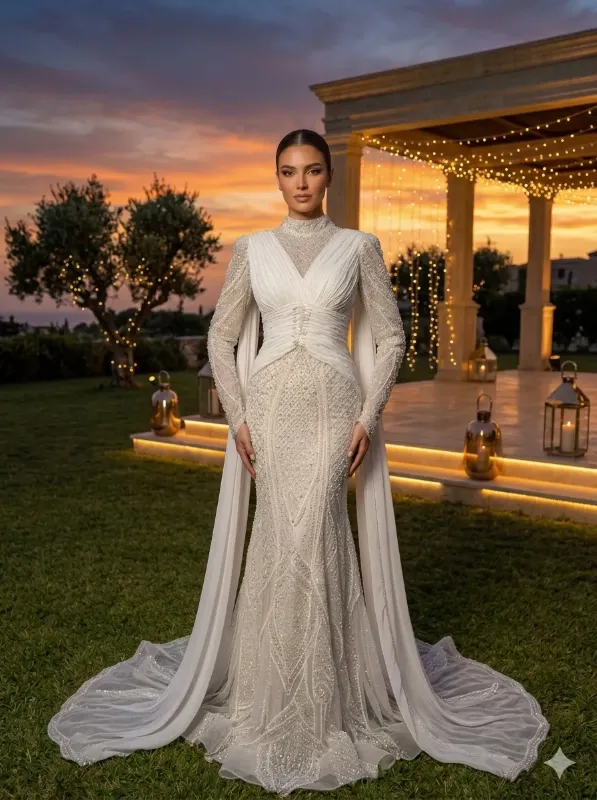 Champagne wedding gown