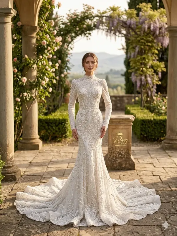 Ivory wedding gown