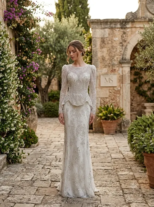 White wedding gown