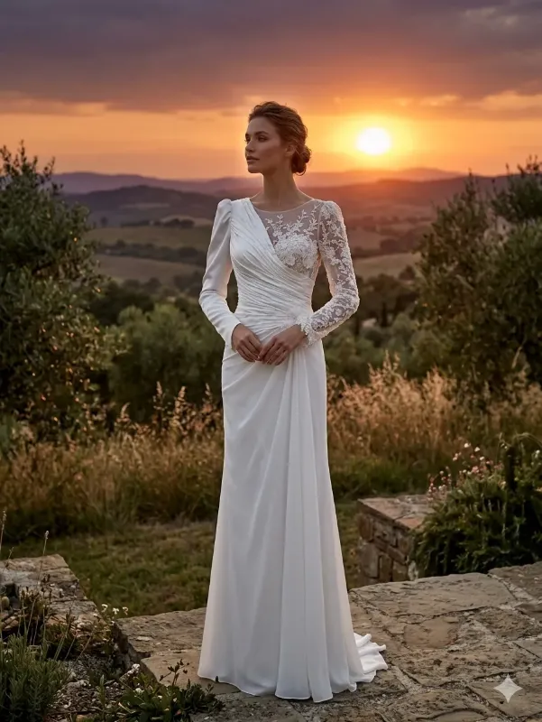 White wedding gown