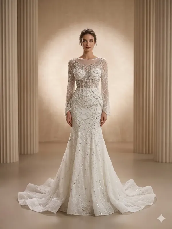White wedding gown
