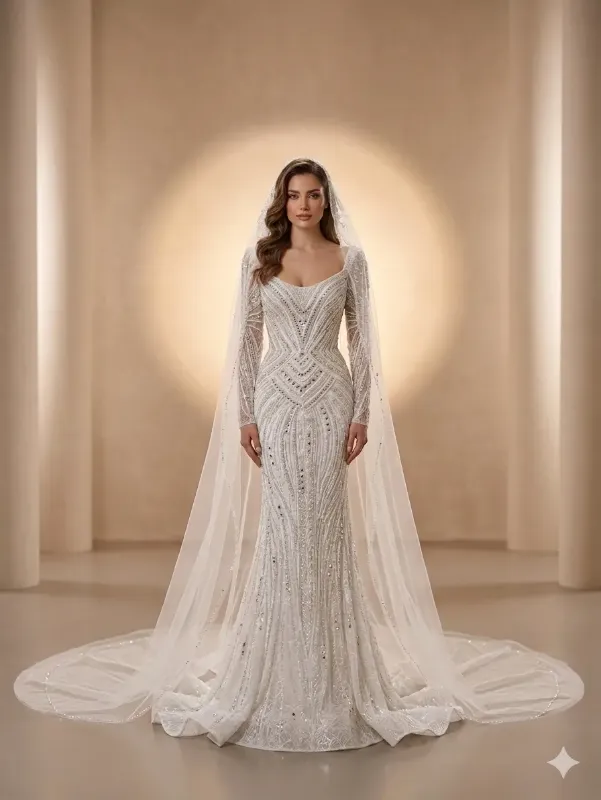 Ivory wedding gown