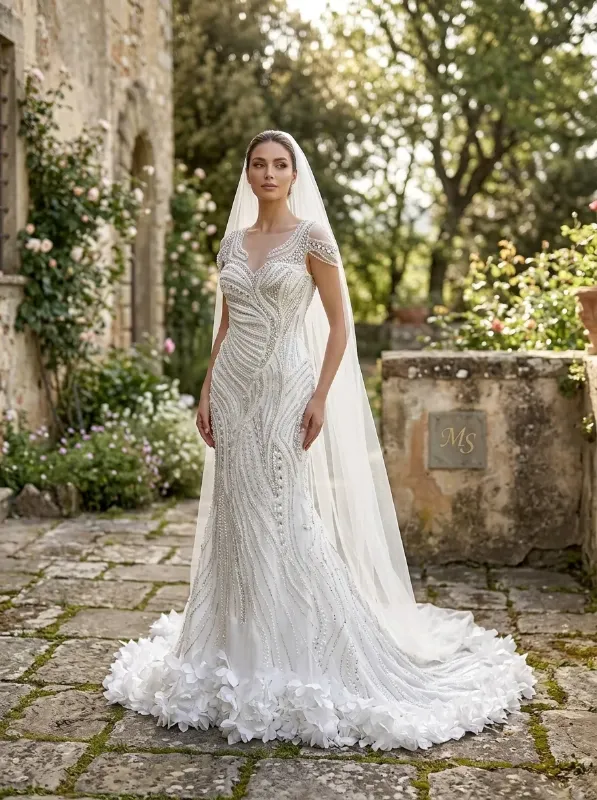 White wedding gown