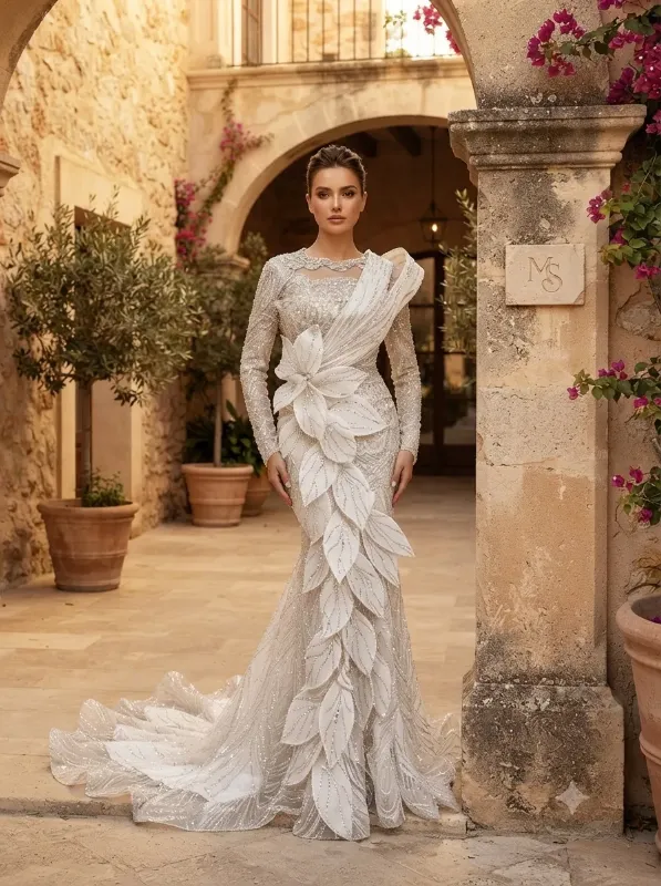 Ivory wedding gown