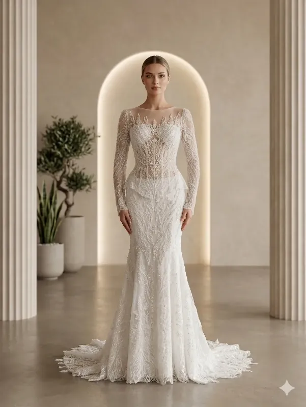 White wedding gown