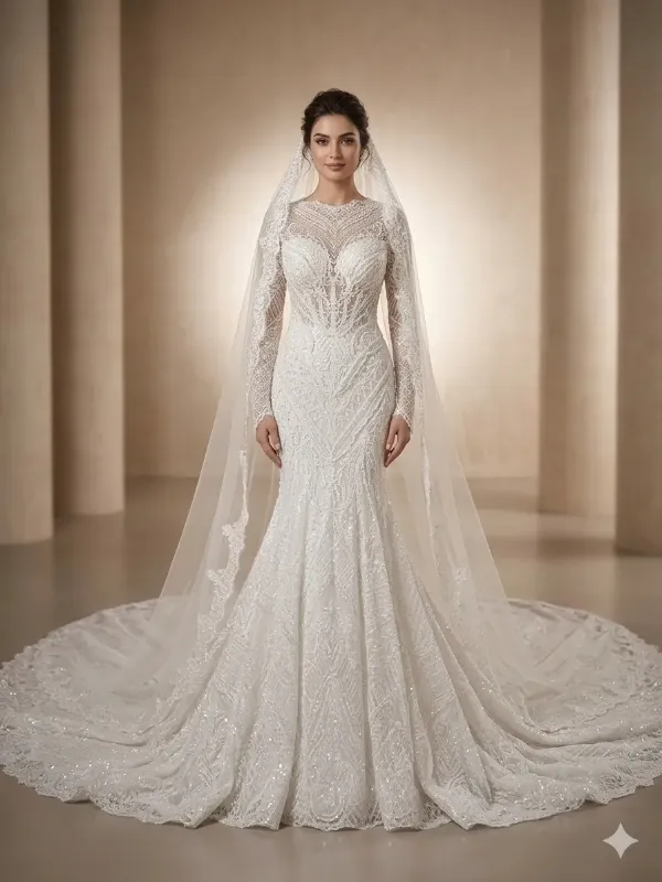 White wedding gown