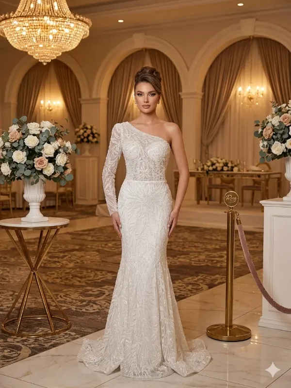 White wedding gown