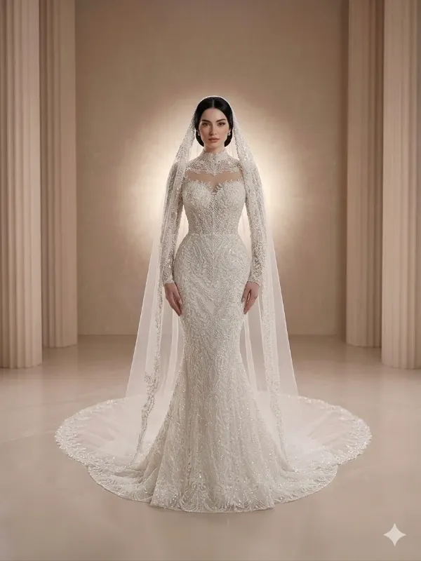 White wedding gown