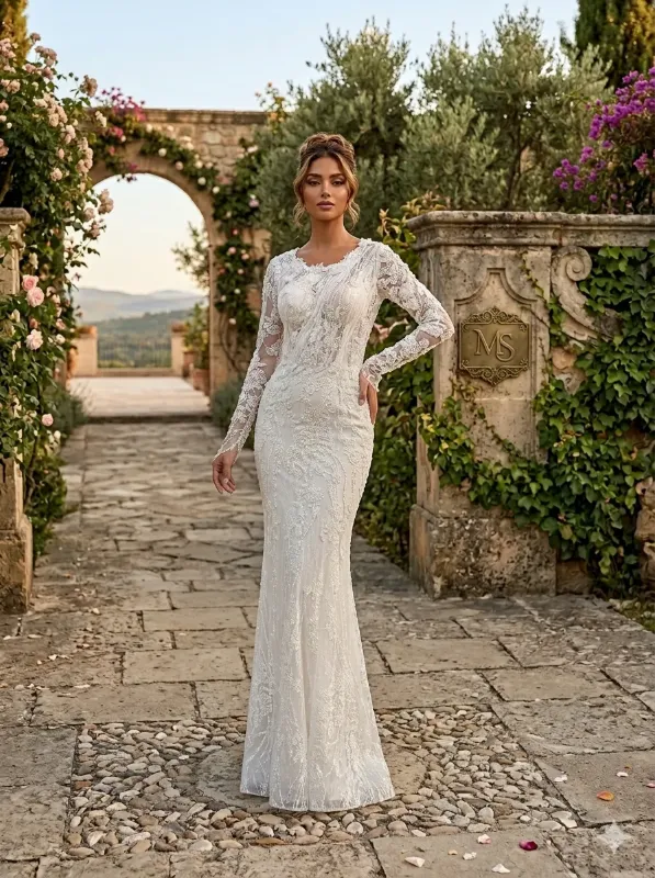 White wedding gown