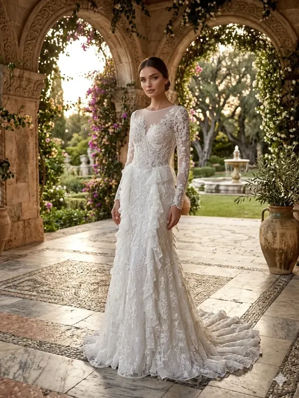 White wedding gown