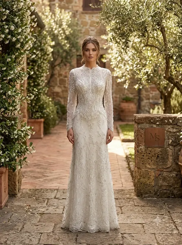 Ivory wedding gown