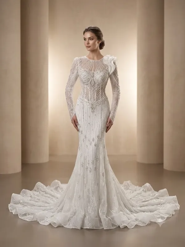 White wedding gown