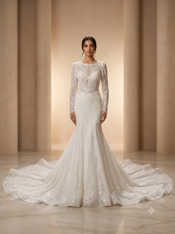 White wedding gown