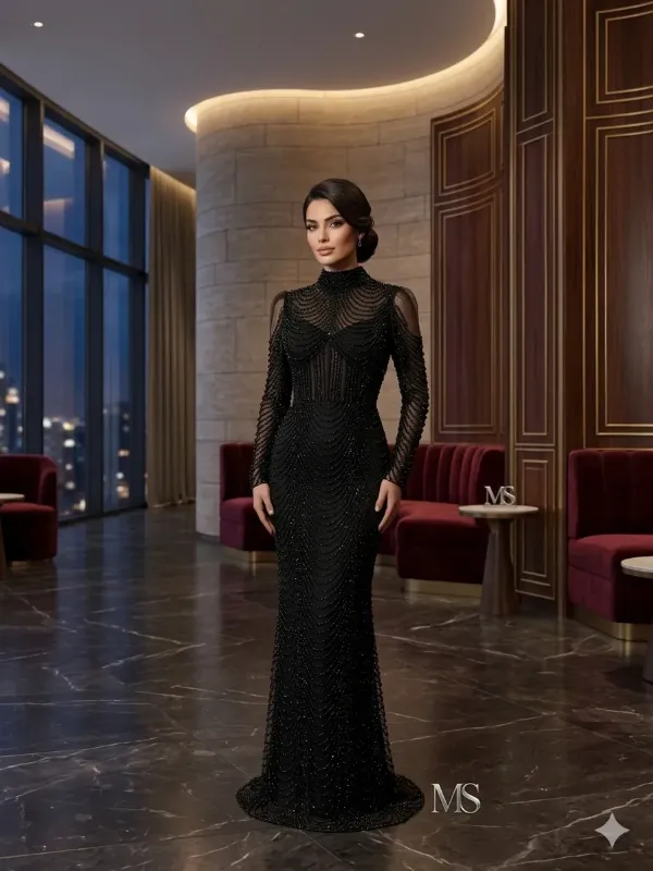Black soirée gown