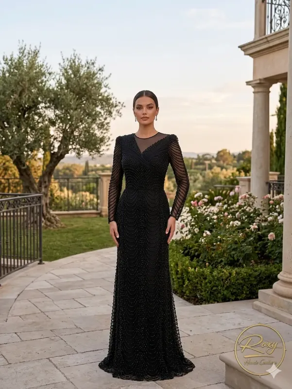 Black soirée gown