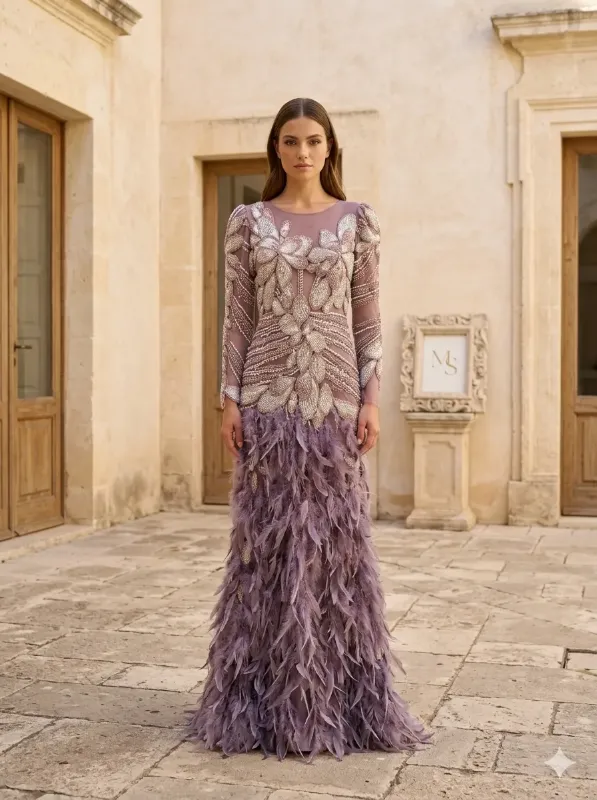 Pink soirée gown