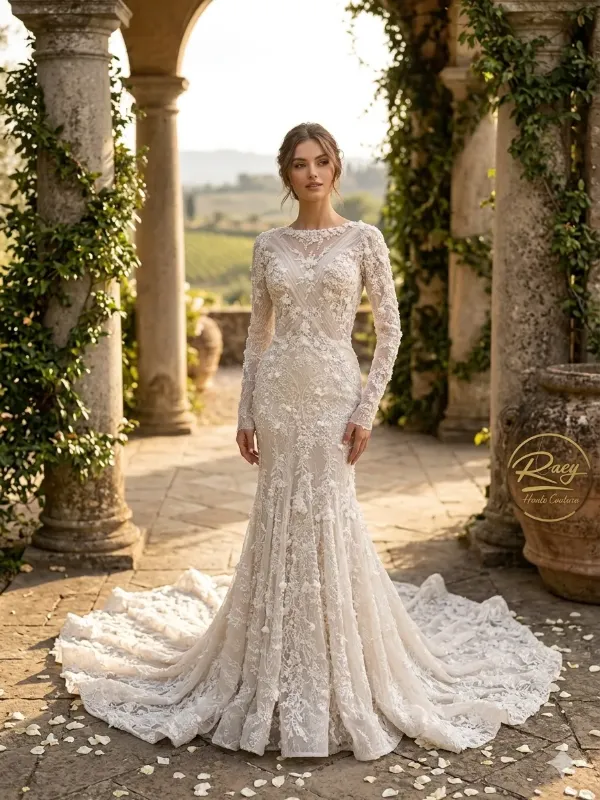 Nude soirée gown