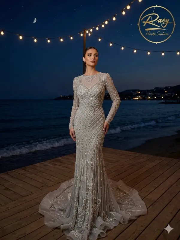 Grey soirée gown