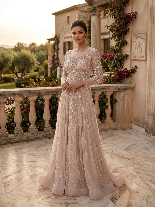 Brown soirée gown