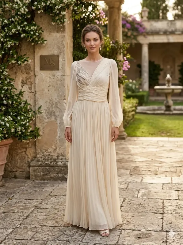 Champagne soirée gown