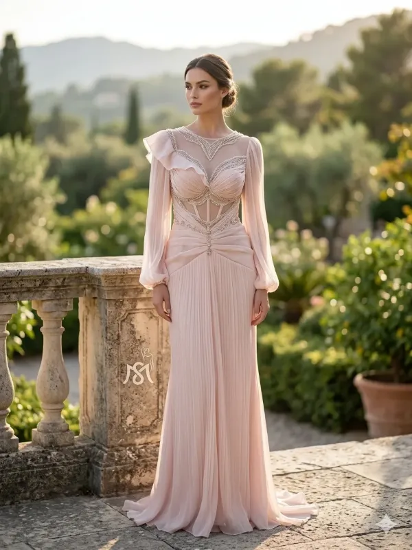 Blush soirée gown
