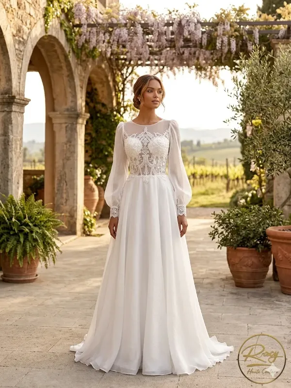 Silver soirée gown