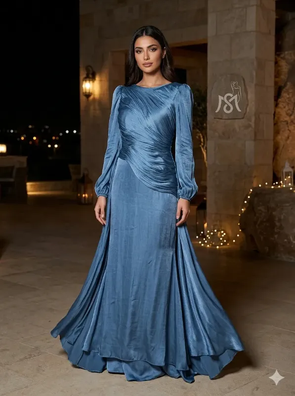 Blue soirée gown