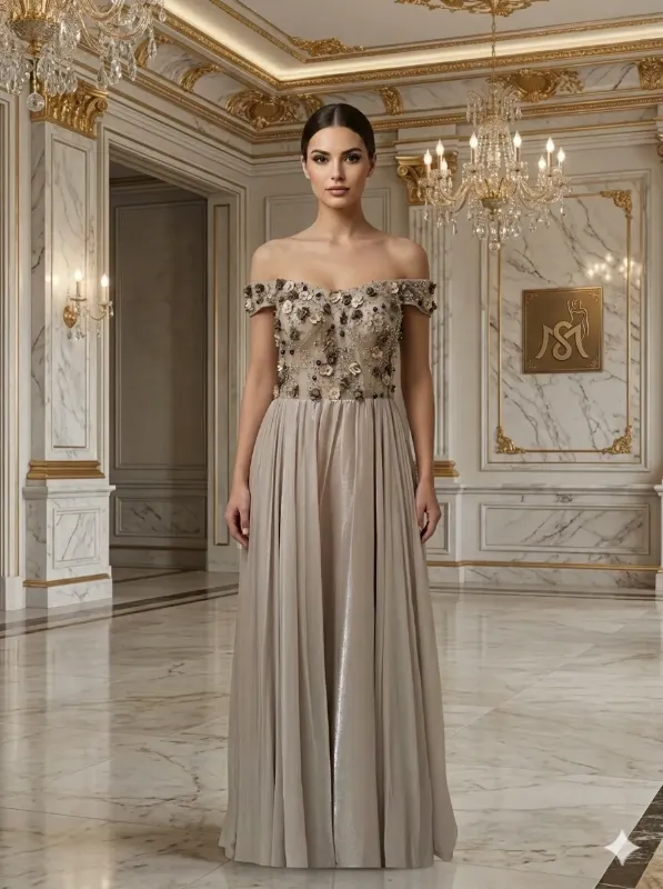 Brown soirée gown
