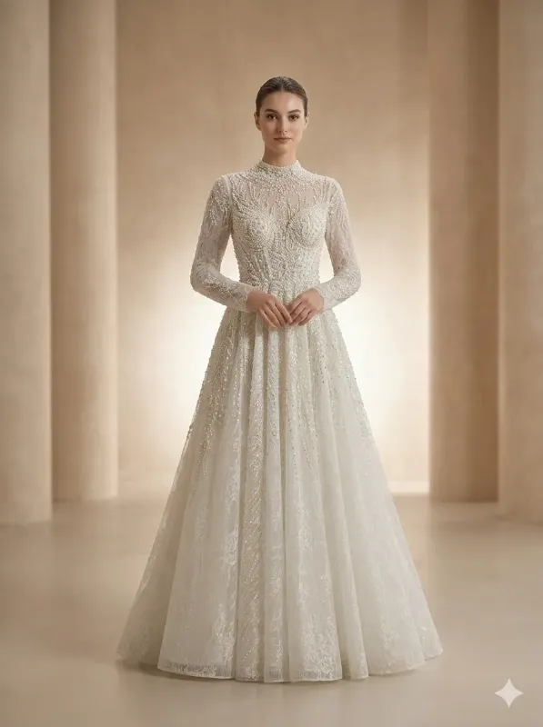 Ivory soirée gown