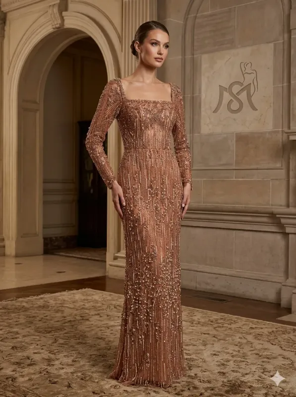 Black soirée gown