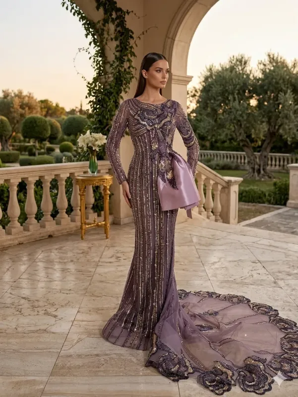 Grey soirée gown